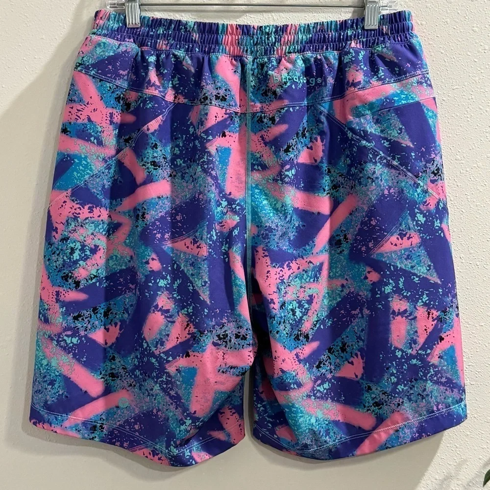 Birddogs Size XL Long Neon Retro Baysiders Lined Shorts Athletic Gym Performance